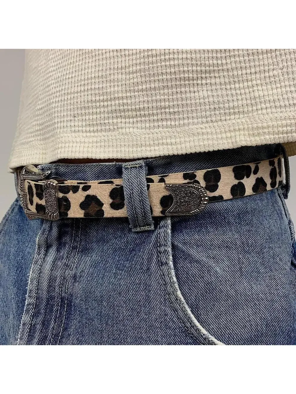 Cheetah Tan Brown Cheetah Fur American Western boho indie belt